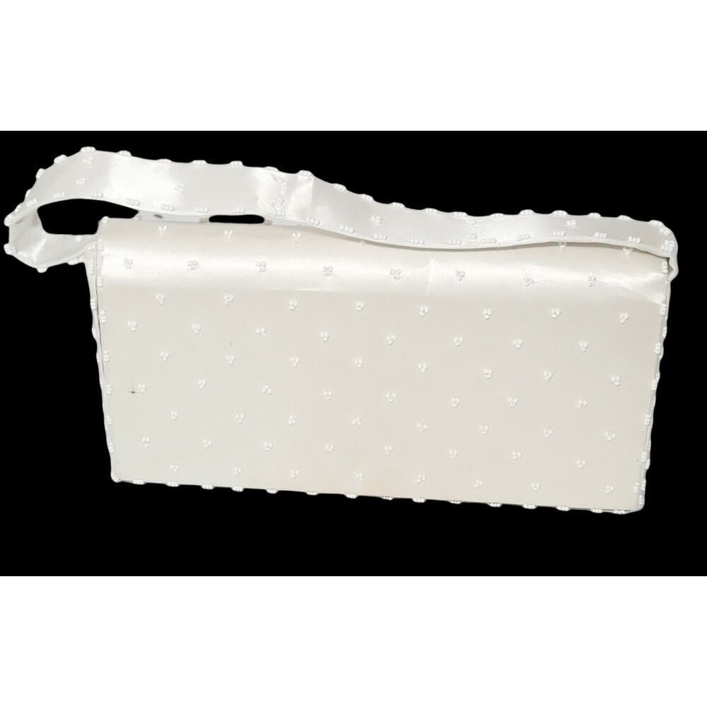 VINTAGE EMSON IVORY BEADED CLUTCH PURSE WITH HANDLE MADE ON HONG KONG READ - Picture 4 of 10